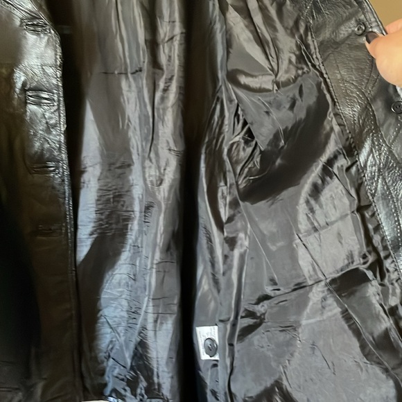 Gorgeous vintage 1990s leWorld leather patchwork belted jacket L - Picture 3 of 14